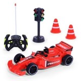 Masina de curse Formula 1 cu telecomanda, semafor cu lumini si sunete, scara 1:20, rosie, CMCLASS