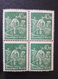 Germania Reich-ul German 1923 Hiperinflație Agricultură Muncitori la Coasă 40M Mărcuță Bloc de 4 Neștampilat - OREF1