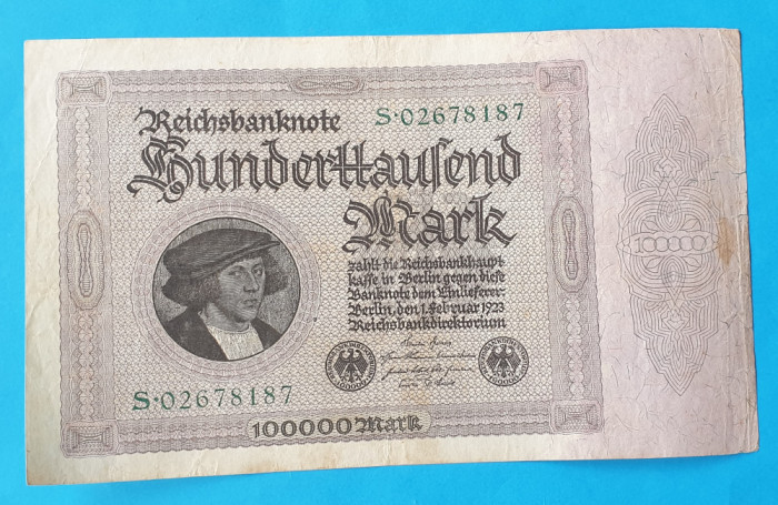 Bancnota veche - Germania 100.000 Mark 1923 - Serie S.02678187