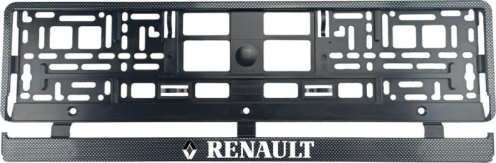 Set 2 bucati, suport numar inmatriculare Carbon, Renault.