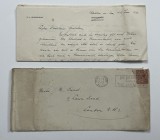 Plic francat cu marca poștală britanică care &icirc;l &icirc;nfățișează pe Regele George al V-lea, Clacton on Sea, Essex, Anglia, 1932, cu scrisoare