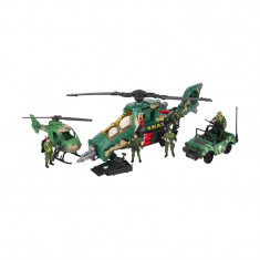 Set elicopter si jeep militar Apache Force, 76 x 18 x 25 cm, 2 x AA, accesorii sonore, 3 ani+ foto