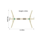 Complex de leagane cu cataratoare Gibbon pentru 4 copii din lemn tratat PLUM 27012