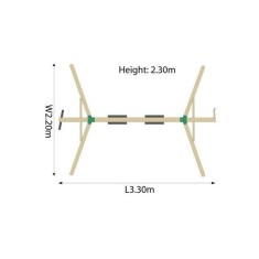 Complex de leagane cu cataratoare Gibbon pentru 4 copii din lemn tratat PLUM 27012