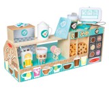 Set de joaca din lemn cu accesorii Ne jucam de-a Cafeneaua - Barista, Melissa &amp; Doug