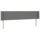 Cumpara ieftin Tablie de pat cu aripioare gri inchis 163x16x78/88 cm textil