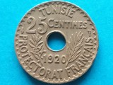 TUNISIA-25 CENTIMES 1920, Africa, Cupru-Nichel
