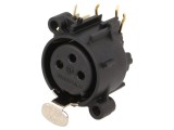 Soclu XLR Mamă 3-Pin 90&deg; THT Negru 6A