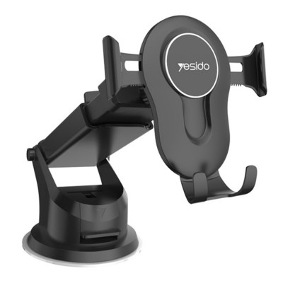 Suport Auto Telefon pentru Parbriz si Bord - Yesido Extendable Arm (C44) - Black foto