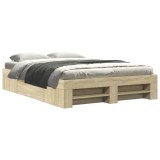 Cumpara ieftin Cadru de pat, stejar sonoma, 135x190 cm, lemn prelucrat