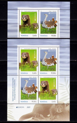 RO 2021 ,LP 2322+a ,&amp;quot;Europa 2021-Specii naționale&amp;quot; serie +colita 864 tip I ,MNH foto