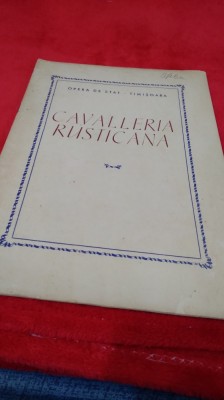 CAIET DE PROGRAM CAVALLERIA RUSTICANA OPERA DE STAT TIMISOARA 1962-1963 foto