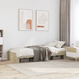 VidaXL Cadru pat fără saltea stejar sonoma, 90x200 cm, lemn prelucrat