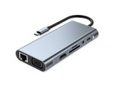 Docking station USB type C la HDMI 4K30Hz/VGA/Gigabit Ethernet/3x USB 3.2-A/1x USB 2.0-C/1x slot SD/1x Audio + PD, Value 12.99.1143