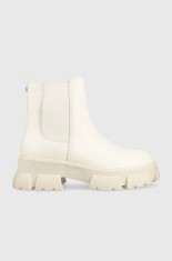 Steve Madden ghete chelsea de piele Tunnel femei, culoarea bej, cu platforma