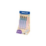 DISPLAY STILOU TWIST DIN MATERIAL RECICLAT, 15 BUC ASORTATE (4 ALBASTRU, 3 ROZ,, Herlitz