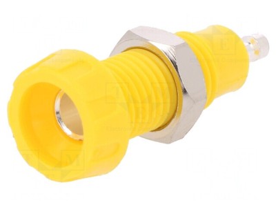 Soclu banană galben 4mm 10A 50VDC foto