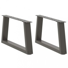 vidaXL Picioare pentru măsuță de cafea &icirc;n formă de V, 2 buc., antracit, 50x(30-31,3) cm, oțel 4012530