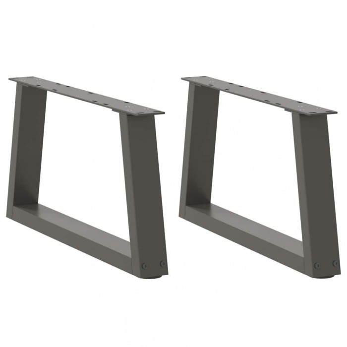 vidaXL Picioare pentru măsuță de cafea &icirc;n formă de V, 2 buc., antracit, 50x(30-31,3) cm, oțel