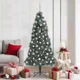 vidaXL Brad artificial luminos de Crăciun cu set de globuri 180 cm 3396168