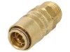 Conector rapid din alamă cu supapă, 15bar, Filet BSP 1/2, FPM, Temperatura -5-180&deg;C