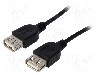 Cablu din USB A mama la USB 2.0, mama, lungime 1.8m, negru, AKYGA, AK-USB-06, T145921