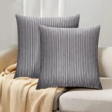 Set 2 fete de perna Hoomil, velur, gri, 45 x 45 cm