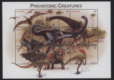 LESOTHO 1998 ANIMALE PREISTORICE DINOZAURI foto