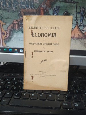 Statutele Societăței Economia a Funcționarilor Servicului Tehnic al Județului Gorj, T&amp;acirc;rgu Jiu 1910, 013 foto