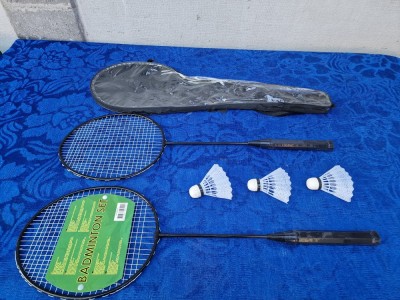 Set rachete badminton, 3 fluturasi, 20 x 66cm foto