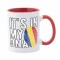 Cana maner rosu personalizata Romania, Model 3, INOVATIX&reg;. 330ml