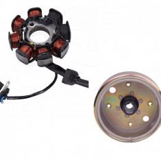 Magnetou Stator + Volanta Scuter 4T 49cc 50cc 80cc 8 Bobine 4 FIRE