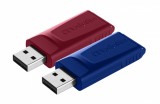 MEMORIE USB VERBATIM StoreNGo SLIDER 2 X 32GB USB 2.0 ROSU, ALBASTRU &quot;49327&quot; (TIMBRU VERDE 0.03 LEI)