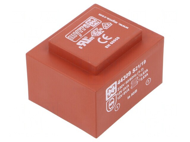Transformator &icirc;ncapsulat 16VA 230V 12V 667mA PCB