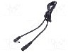 Cablu alimentare DC, DC 5,5/2,5 mufa, DC 5,5/2,5 soclu, negru, 2m, WEST POL - A25-C25-C100-200BK