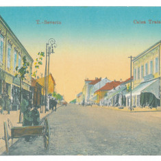 1052 - TURNU-SEVERIN, street stores, Romania - old postcard - used - 1917