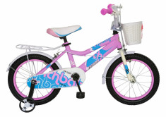 Bicicleta copii 12 FIVE Sunflora cadru otel culoare roz bleo roti ajutatoare varsta 2 4 ani foto