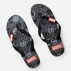Slapi pentru barbati, Gri cu Model Marvel, Talpa Antiderapanta, CMCLASS
