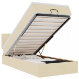 Cumpara ieftin Pat otoman cu saltea crem 90x200 cm stofa