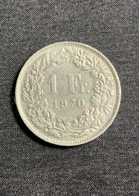 Moneda 1 franc 1970 Elvetia foto