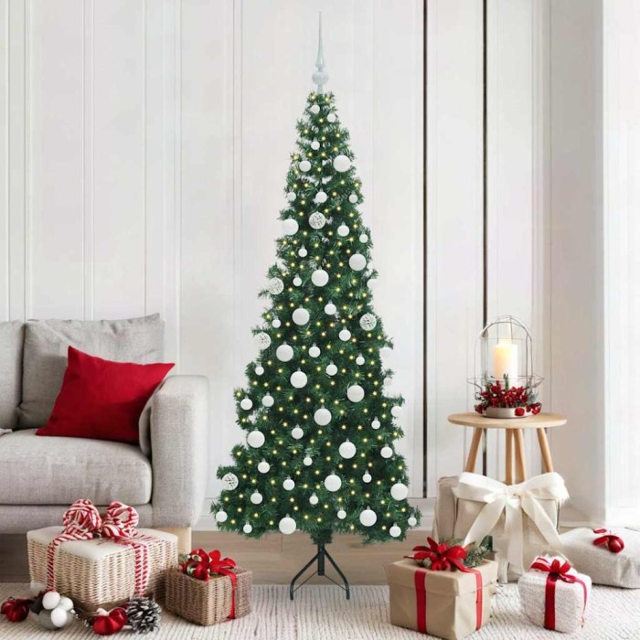 vidaXL Pom de Crăciun Artificial pentru Colț Verde 180 cm PVC și Metal 3397266