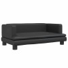 Pat de caini, negru, 80x45x30 cm, piele ecologica