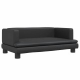 Cumpara ieftin Pat de caini, negru, 80x45x30 cm, piele ecologica