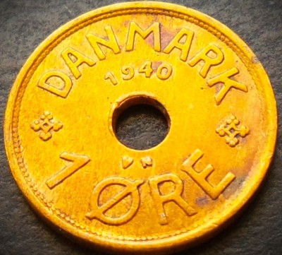 Moneda istorica 1 ORE - DANEMARCA, anul 1940 * cod 4122 foto