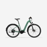 Bicicletă polivalentă electrică cu motor central Cadru jos E-actv 500 Verde, Rockrider