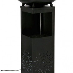 Fantana decorativa cu LED Yuki, Bizzotto, 40.5x40.5x78 cm, metal, negru