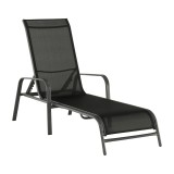 Cumpara ieftin Sezlong de gradina reglabil negru gri Atreo 64x161x100 cm
