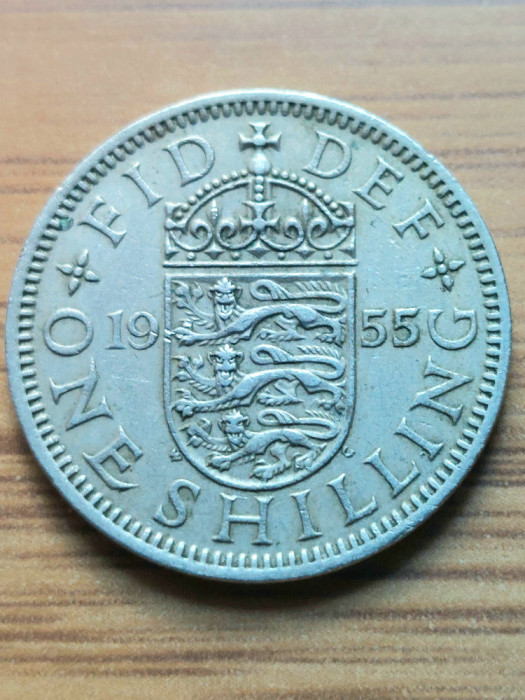 Moneda Anglia One Shilling 1955