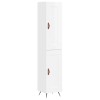 Dulap inalt, alb extralucios, 34,5x34x180 cm, lemn prelucrat