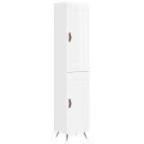 Dulap inalt, alb extralucios, 34,5x34x180 cm, lemn prelucrat